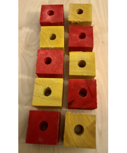 Parrot-Supplies Mixed Coloured Wood Blocks Parrot Toy Parts Pack Of 10